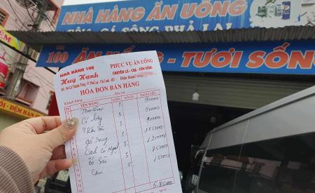 Đoàn khách Hạ Long tố nhà hàng ở Hải Dương 'chặt chém' hoá đơn gần 6 triệu